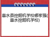 惠水县挖掘机学校哪家强(惠水挖掘机学校)