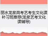 丽水龙泉高考艺考生文化课补习班推荐(龙泉艺考文化课辅导)