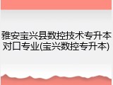 雅安宝兴县数控技术专升本对口专业(宝兴数控专升本)