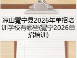 凉山冕宁县2026年单招培训学校有哪些(冕宁2026单招培训)