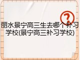 丽水景宁高三生去哪个补习学校(景宁高三补习学校)
