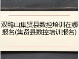 双鸭山集贤县数控培训在哪报名(集贤县数控培训报名)