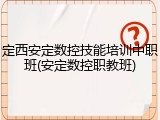 定西安定数控技能培训中职班(安定数控职教班)