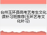 台州玉环县高考艺考生文化课补习班推荐(玉环艺考文化补习)