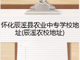怀化辰溪县农业中专学校地址(辰溪农校地址)