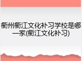 衢州衢江文化补习学校是哪一家(衢江文化补习)