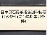 晋中灵石县单招集训学校要什么条件(灵石单招集训条件)