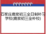 石家庄鹿泉初三全日制补习学校(鹿泉初三全补校)