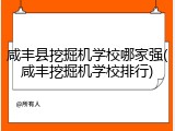 咸丰县挖掘机学校哪家强(咸丰挖掘机学校排行)
