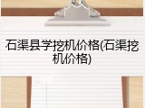 石渠县学挖机价格(石渠挖机价格)