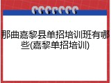 那曲嘉黎县单招培训班有哪些(嘉黎单招培训)