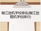 椒江挖机学校排名(椒江挖掘机学校排行)