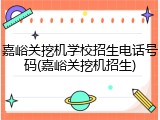 嘉峪关挖机学校招生电话号码(嘉峪关挖机招生)
