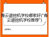 青云谱挖机学校哪家好("青云谱挖机学校推荐")