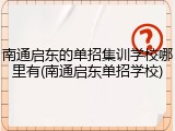 南通启东的单招集训学校哪里有(南通启东单招学校)