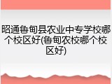 昭通鲁甸县农业中专学校哪个校区好(鲁甸农校哪个校区好)