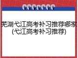 芜湖弋江高考补习推荐哪家(弋江高考补习推荐)