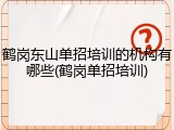 鹤岗东山单招培训的机构有哪些(鹤岗单招培训)