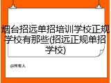 烟台招远单招培训学校正规学校有那些(招远正规单招学校)