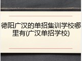 德阳广汉的单招集训学校哪里有(广汉单招学校)
