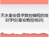 天水秦安县学数控编程的培训学校(秦安数控培训)