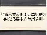 乌鲁木齐天山十大单招培训学校(乌鲁木齐单招培训)