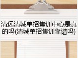 清远清城单招集训中心是真的吗(清城单招集训靠谱吗)