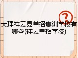 大理祥云县单招集训学校有哪些(祥云单招学校)
