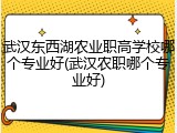 武汉东西湖农业职高学校哪个专业好(武汉农职哪个专业好)