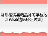 湖州德清县精品补习学校地址(德清精品补习校址)