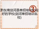 黔东南剑河县单招培训比较好的学校(剑河单招培训名校)