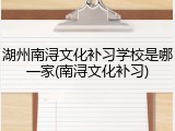 湖州南浔文化补习学校是哪一家(南浔文化补习)