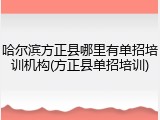 哈尔滨方正县哪里有单招培训机构(方正县单招培训)