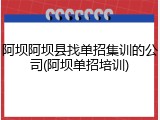 阿坝阿坝县找单招集训的公司(阿坝单招培训)