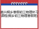 嘉兴桐乡寒假初三物理补习课程(桐乡初三物理寒假班)