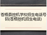 苍梧县挖机学校招生电话号码(苍梧挖机招生电话)