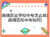曲靖农业学校中专怎么样(曲靖农校中专如何)