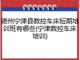 德州宁津县数控车床短期培训班有哪些(宁津数控车床培训)