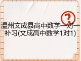 温州文成县高中数学一对一补习(文成高中数学1对1)