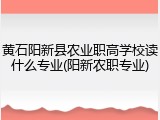 黄石阳新县农业职高学校读什么专业(阳新农职专业)
