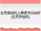 左贡县挖机上哪里学比较好(左贡学挖机)