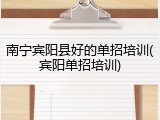 南宁宾阳县好的单招培训(宾阳单招培训)