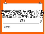 巴音郭楞焉耆单招培训机构哪家最好(焉耆单招培训优选)