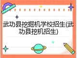 武功县挖掘机学校招生(武功县挖机招生)
