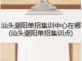 汕头潮阳单招集训中心在哪(汕头潮阳单招集训点)