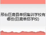 邢台巨鹿县单招集训学校有哪些(巨鹿单招学校)