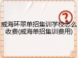 威海环翠单招集训学校怎么收费(威海单招集训费用)