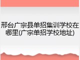 邢台广宗县单招集训学校在哪里(广宗单招学校地址)