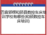 巴音郭楞和硕县数控车床培训学校有哪些(和硕数控车床培训)