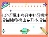 七台河桃山专升本补习机构报名时间(桃山专升本报名)